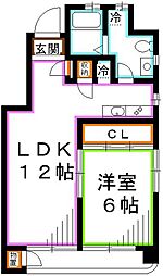 ツインハイツ 5階1LDKの間取り