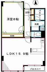 パローマIOGI 2階1LDKの間取り