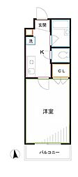 ティーザ武蔵野 1階1Kの間取り