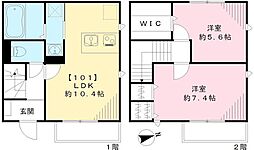 プレジール・Y 2階2LDKの間取り