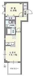 マ・メゾン 2階1LDKの間取り