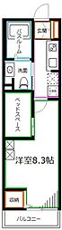 グリーンステージ 1Kの間取図画像