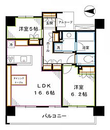 ローレルコート三鷹 2LDKの間取図画像
