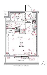 クレイシア三鷹 1Kの間取図画像