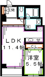 トラッセルズ吉祥寺 1LDKの間取図画像