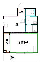 センチュリーマンション 1DKの間取図画像