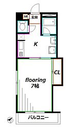 エミネンス2 1Kの間取図画像