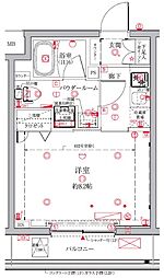 クレイシア三鷹 1Kの間取図画像