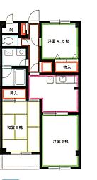 ベルメゾン楓 3DKの間取図画像