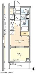 ディアクレスト西荻窪 1DKの間取図画像