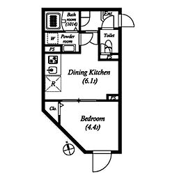 杉並区本天沼2丁目マンション 1DKの間取図画像