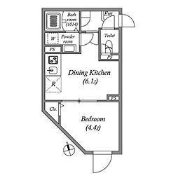 杉並区本天沼2丁目マンション 1DKの間取図画像