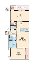 UTENA TERRACE 2LDKの間取図画像