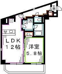 シャルマン三鷹 1LDKの間取図画像