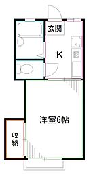 ウイステリア 1Kの間取図画像