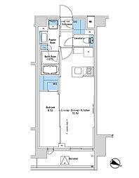 ルフォンプログレ中野富士見町ザ・レジデンス 1LDKの間取図画像