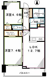 プレミアコンフォート高井戸 2LDKの間取図画像