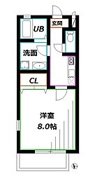 メゾンデルフィ 1Kの間取図画像