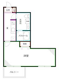 メゾン西荻 1Kの間取図画像