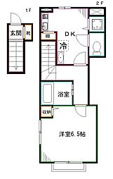 グラン南阿佐ヶ谷 2階1DKの間取り