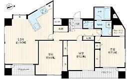 JR総武線 東中野駅 徒歩5分の賃貸マンション 3階3LDKの間取り