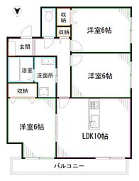 カサ・カスタニア 5階3LDKの間取り