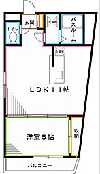 レンツェン松庵 2階1LDKの間取り
