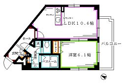 プライムアーバン中野上高田 1階1LDKの間取り