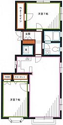 ヴェスタ荻窪 2LDKの間取図画像