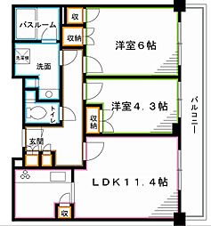 ラフィーネ阿佐谷 2LDKの間取図画像