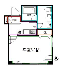 マイン・中野 1Kの間取図画像