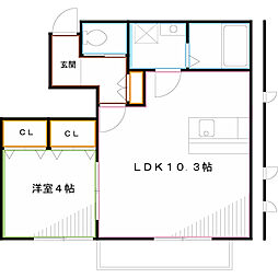 ルミエール武蔵境 1LDKの間取図画像