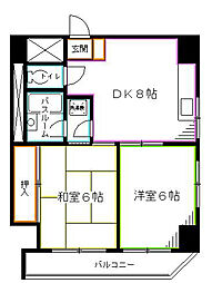 ラカーサモモイ 2DKの間取図画像