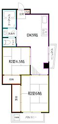 パラシオン荻窪 2DKの間取図画像