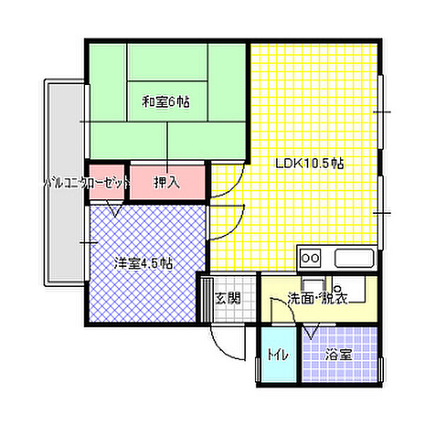 サンビーム元町 ｜大阪府寝屋川市木屋元町(賃貸アパート2LDK・1階・42.00㎡)の写真 その2