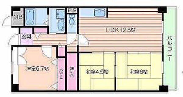 パルハセトン香里園 ｜大阪府枚方市香里園桜木町(賃貸マンション3LDK・1階・65.02㎡)の写真 その2