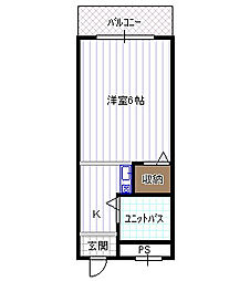 アスコットレジデンス 1Kの間取図画像