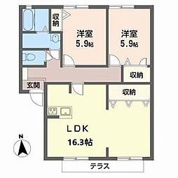 コートビレッジ 2LDKの間取図画像