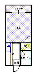 リカレントドゥエリング 1Kの間取図画像