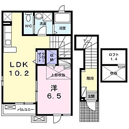 ブリリアント・ロック 1LDKの間取図画像