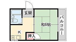 メゾンアオキ 1Kの間取図画像