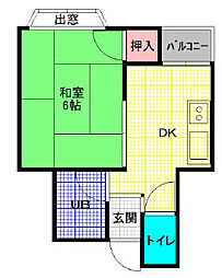アール・アイ 1DKの間取図画像