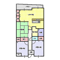 パールメガリス 3LDKの間取図画像
