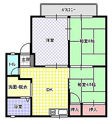 ハイユニメントタミー 3DKの間取図画像