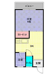 田代ハイツ 1DKの間取図画像