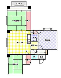 ジョイフル寝屋川 3LDKの間取図画像