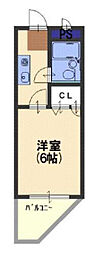 メゾン深野2 1Kの間取図画像