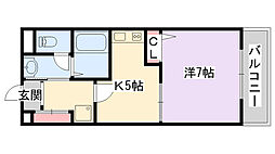 メゾンセリジェ 1DKの間取図画像