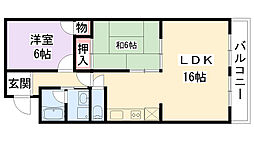 ルミエール 2LDKの間取図画像