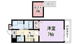 サンフォルム3 1Kの間取図画像